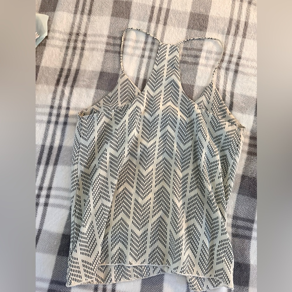 Style Rack Cream and Black Chevron Racerback Tank Top - Picture 3 of 3